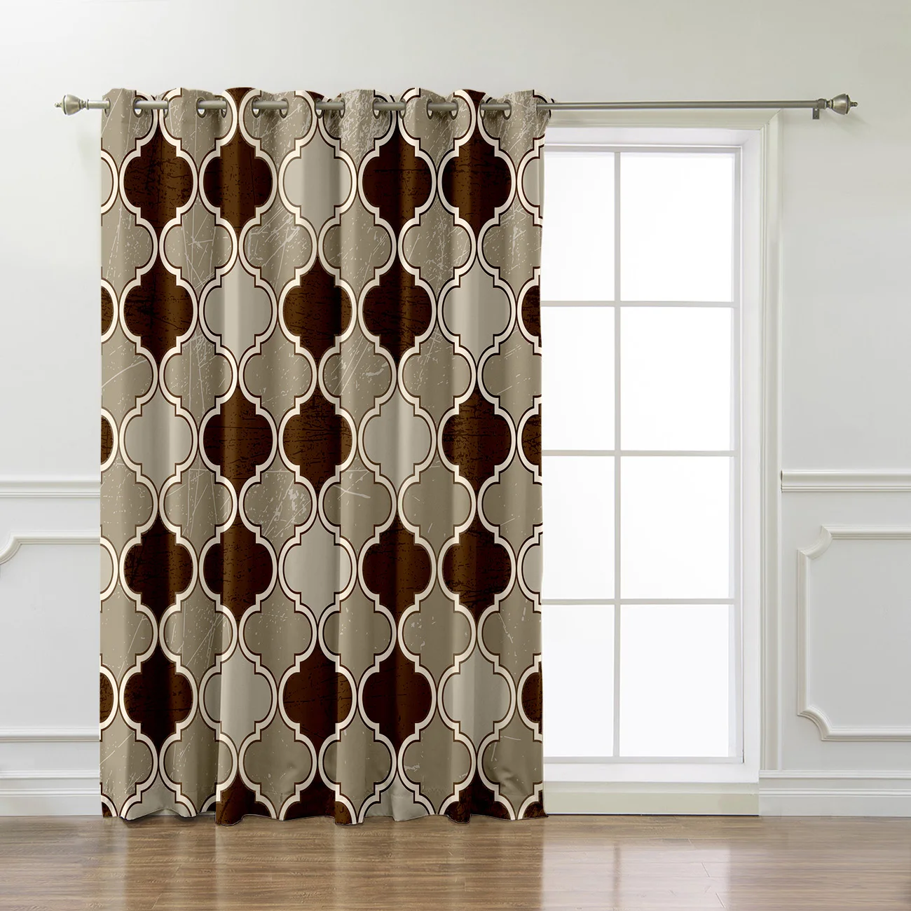 Марокканские шторы с коричневым узором занавески для окон тканевые детей | Дом и