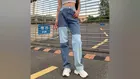 2021 модные женские джинсы в стиле пэчворк с цветными блокировками прямые брюки с высокой талией женские брюки длинные джинсы