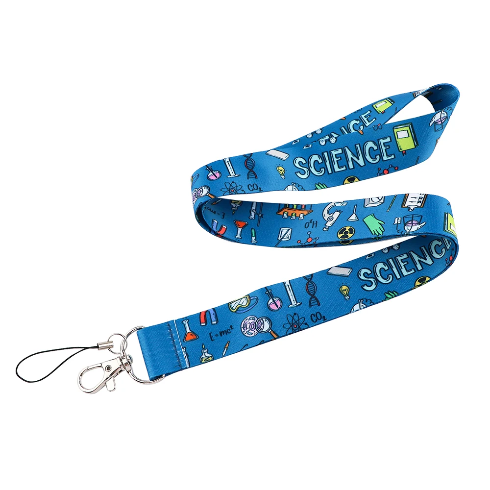 

CB851 Science Cartoon Lanyard Badge ID Lanyards Cell Phone Rope Key Lanyard Neck Strap Accessories Gift For Student Teacher