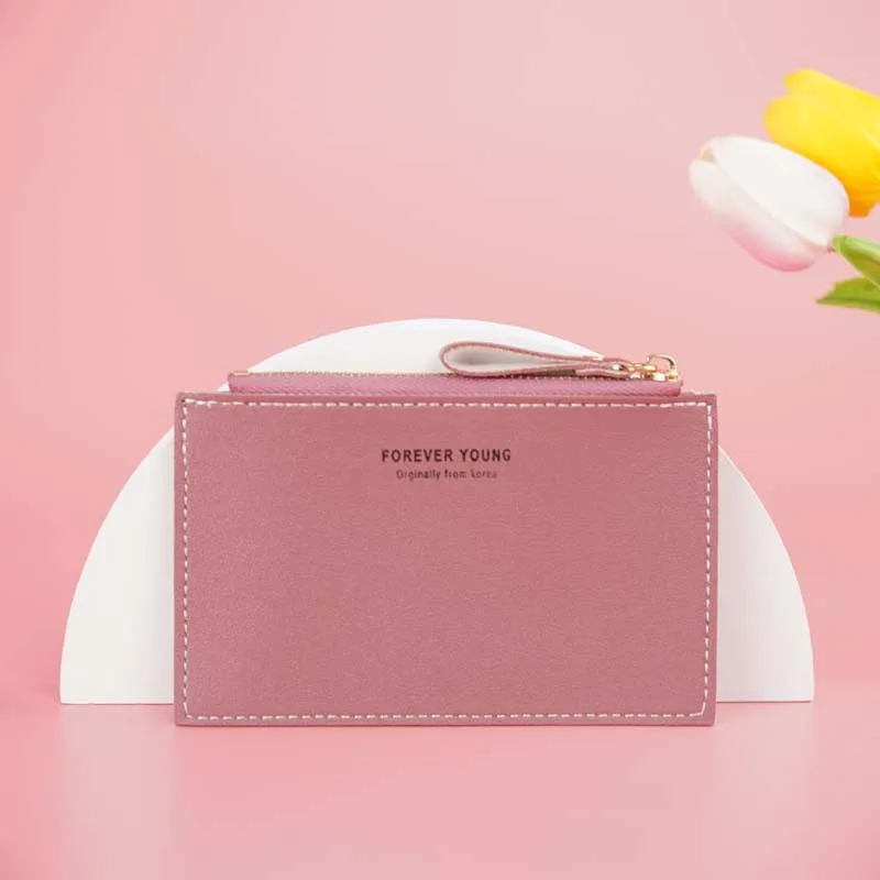 

Women's PU Leather ID Card Holder Candy Color Bank Credit Card Holder Multi-slot Ultra-thin Business Card Holder Coin Purse