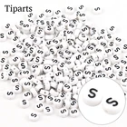 Бусины акриловые для браслетов и ожерелий, плоские круглые бусины с отверстием диаметром 7 мм, буквы 100 для изготовления ювелирных изделий сделай сам, A-Z шт.