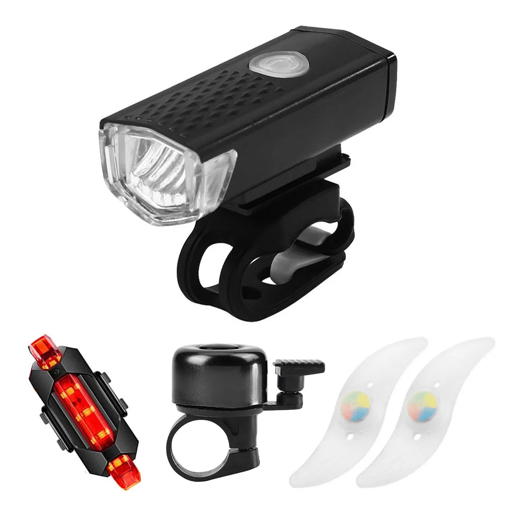 

Комплект велосипедных передних и задних фонарей, светодиодный фонарь XPE для горного велосипеда, задний фонарь с колокольчиком и зарядкой от...