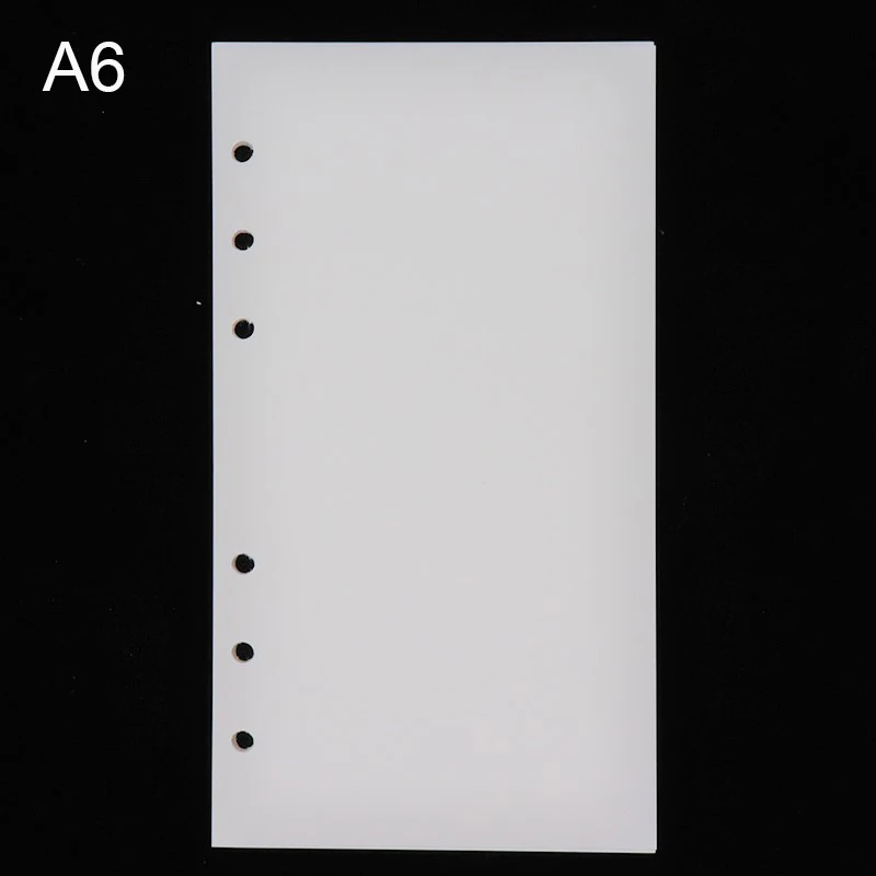 Blank 45 шт. Высококачественная записная книжка A5/A6, запасная вставка, 6 отверстий с отрывными листами, спиральный блокнот, бумажный дневник, план, внутренняя бумага для блокнота,ежедневник,тетрадь - Цвет: Blank