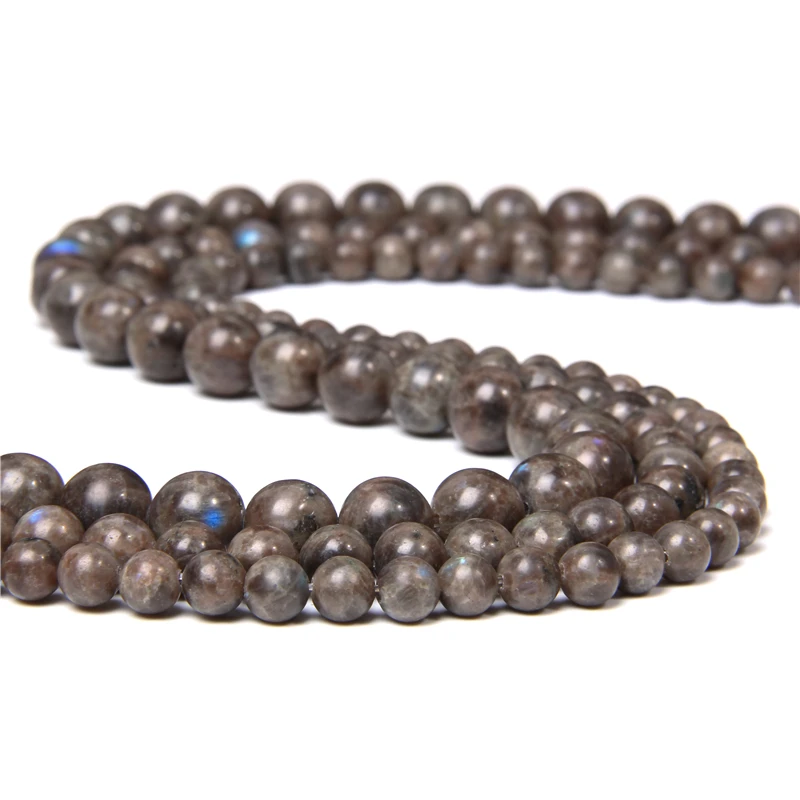 Высококачественные 100% натуральные бусины кофейного цвета из Лабрадорита