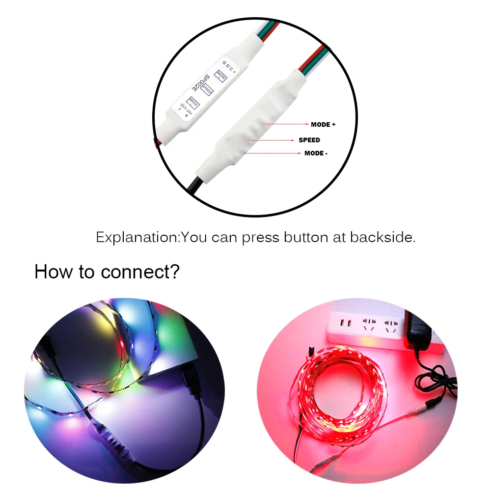 Мини светодиодный контроллер 5 24 В постоянного тока SP002E WS2812B WS2811 WS2812 SK6812 RGB LED