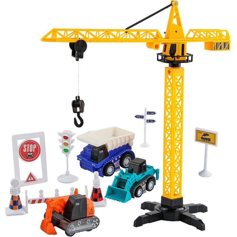 

Simulate Model Car Fire Brigade Ladder Lifting Dismounting Excavator Truck Crane Toy for Kids Boys