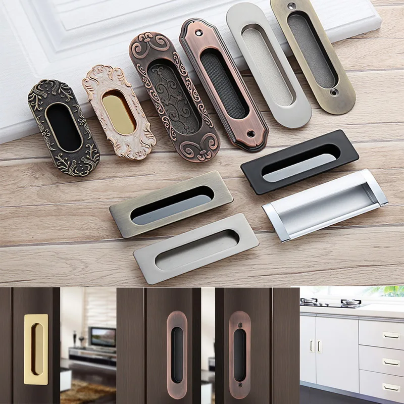 2 шт. ручки для скрытых дверей окон встраиваемая раздвижная ручка дверного шкафа