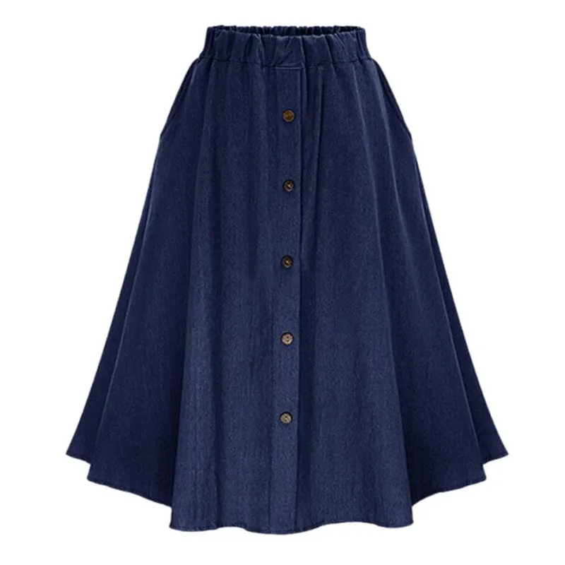 

Autumn Summer 2022 Casual Single Breast Button Denim Skirts Girls ALine Korean Long Jean Skirt Sexy