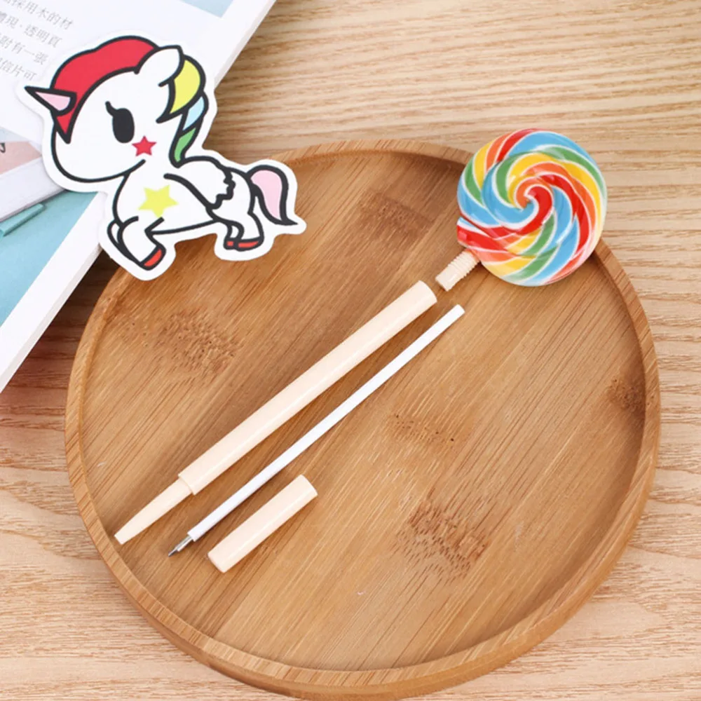 

5pcs Creative Lollipop 0.5MM Ballpoint Pen Novelty Kids Toys Cartoon School Stationery (Mixed Color)
