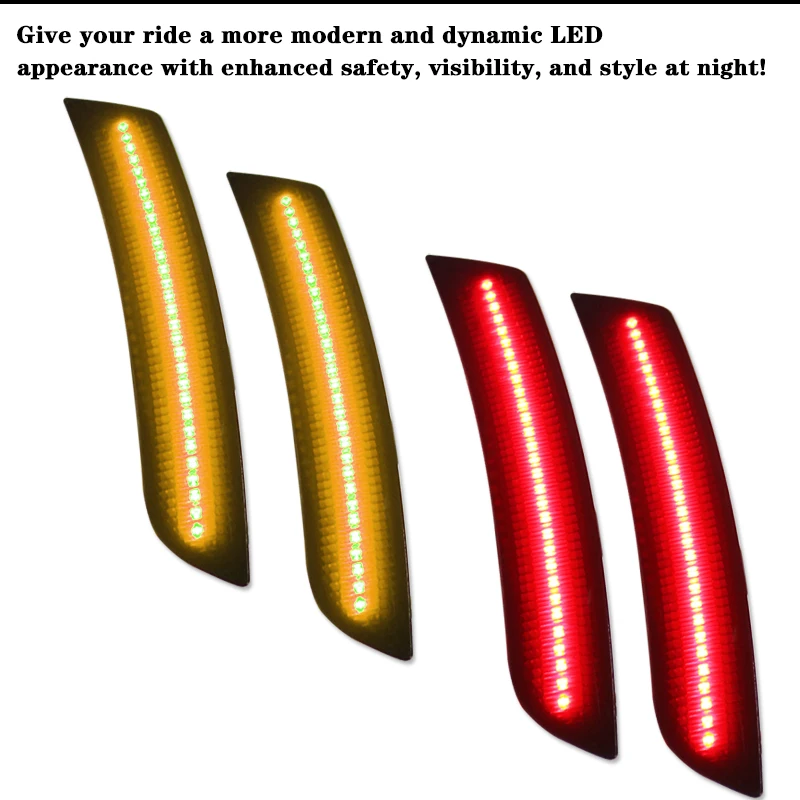 IJDM дымовая линза Янтарный/Красный Полный светодиодный боковой габаритный фонарь