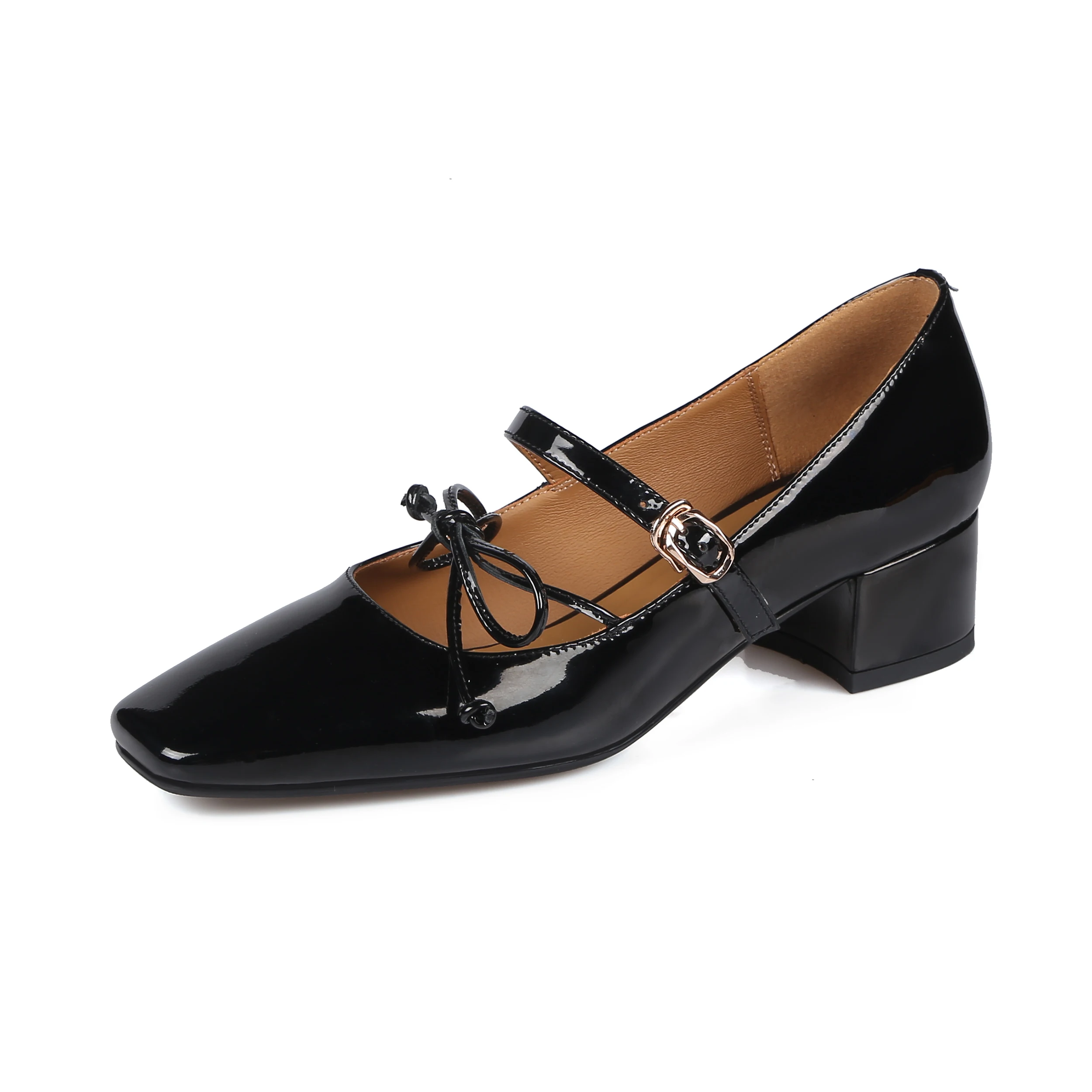 

Salu 2021 summer sexy high heels genuine leather bowtie wedding women shoes thick heels office ladies shoes women heels