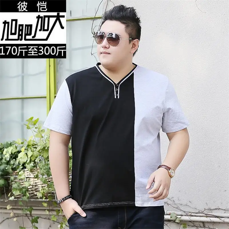 10XL 9XL 8XL 7XL 6XL 5XL 4XL Летняя футболка с v образным вырезом и 3d принтом Мужская
