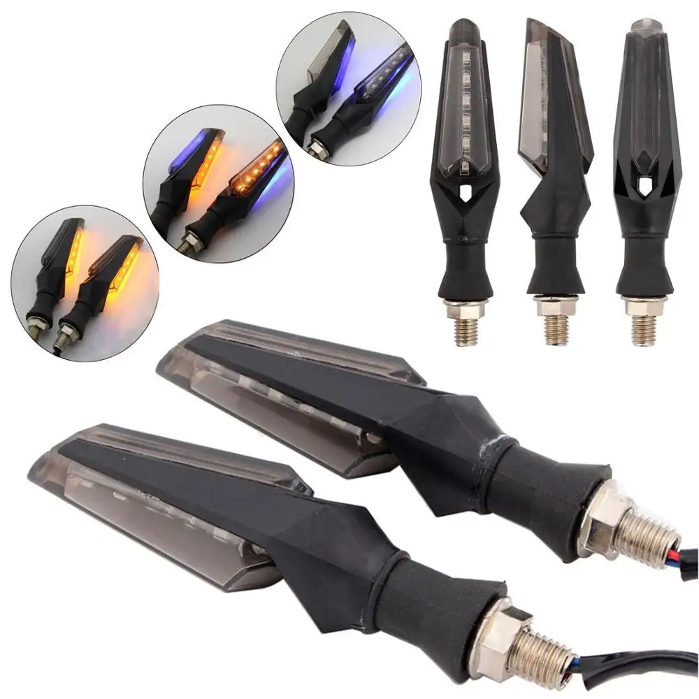 1 Pair Universal Motorcycle Turn Signal Light LED Amber Blue Color Indicator Blinker Flash Bike Lamp for Harley Honda |