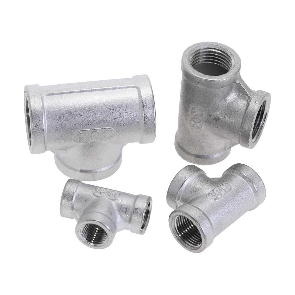 304 Нержавеющая сталь Трубное колено женские резьбовой 3 х полосная трехходовая