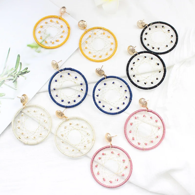 Модная цветная круглая подвеска сетка серьги ожерелье атмосфера благородные