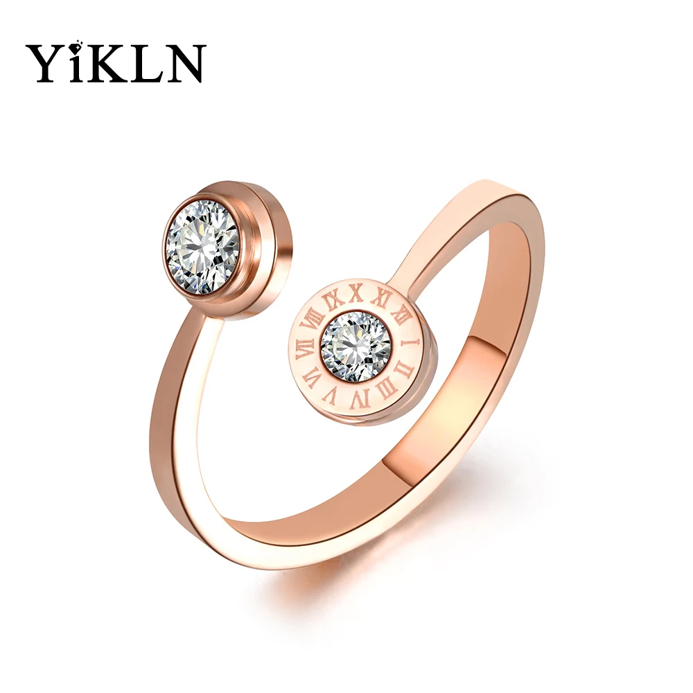 YiKLN классическое розовое золото цвет римское кольцо с надписью ювелирные изделия