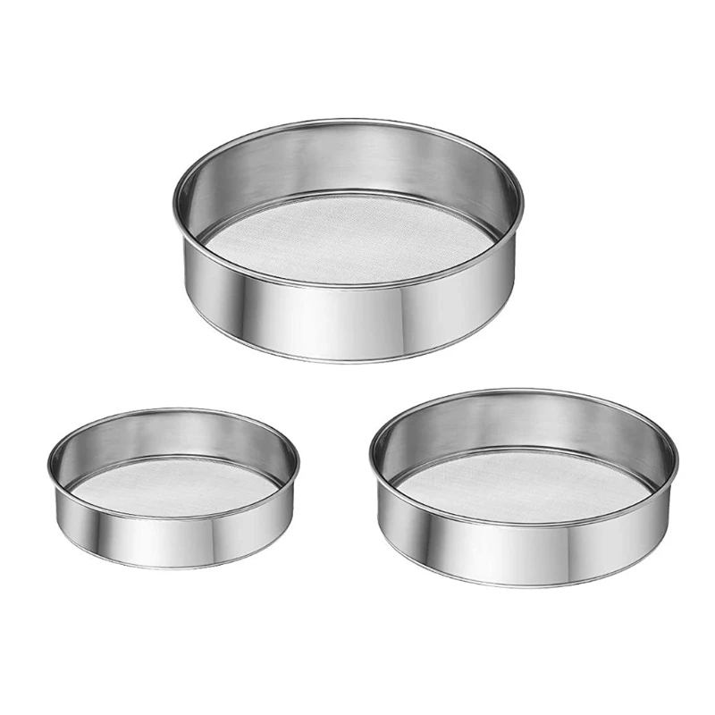 

304 Stainless Steel Flour Screen Hand Screen Sesame Sugar Powder Sieve Noodle