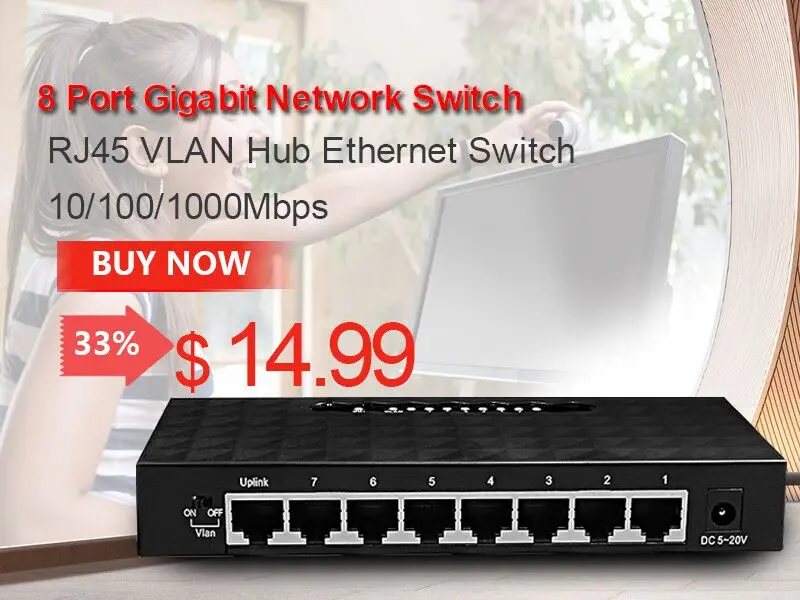 Профессиональный 16 Порты сетевой коммутатор Fast Ethernet LAN RJ45 Vlan коммутатор 10/100 Мбит/с usb хаб для настольных ПК с EU/адаптер для розеток американского стандарта