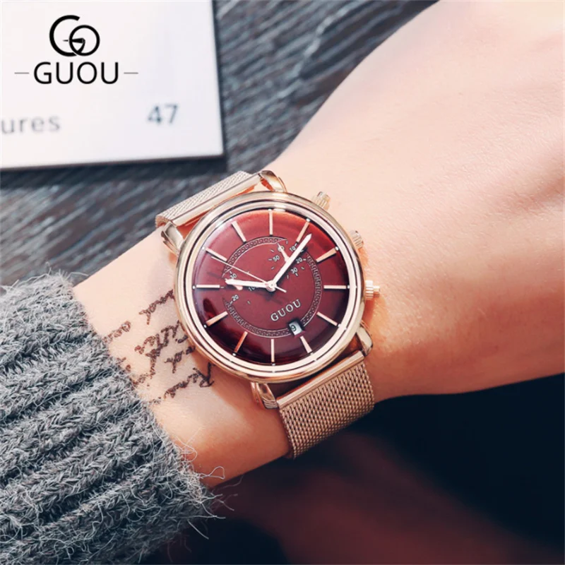 

England Wind Men Elegant Dress Wrist watch Milanese Bracelets Watches Sports Design Calendar Watches Simple Fashion Clocks 3ATM