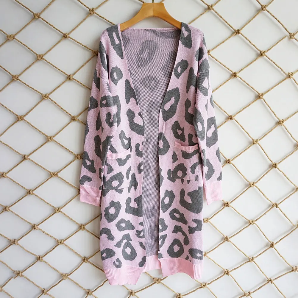 Карманный Повседневный теплый длинный рукав Модный мягкий вязаный кардиган