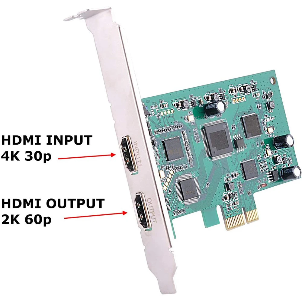 

Карта видеозахвата PCI-E, HDMI, PCI Express 1080P60fps HD для прямой трансляции, VLC,Wirecast