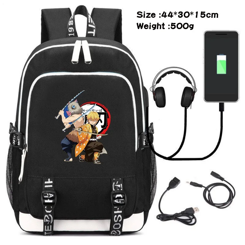 Новый модный рюкзак Kimetsu Demon Slayer с usb-портом/замком/интерфейсом для наушников
