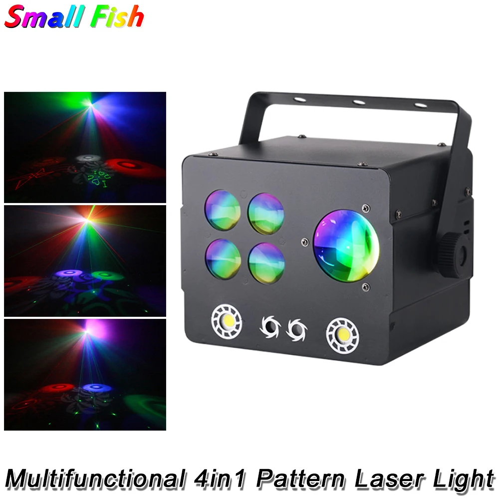 Новейший 60 Вт светодиодный Многофункциональный 4 в 1 лазерный светильник DMX512