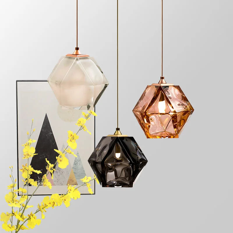 

Скандинавский современный простой креативный стеклянный подвесной светильник для ресторана, художественного бара, спальни, прикроватный ...