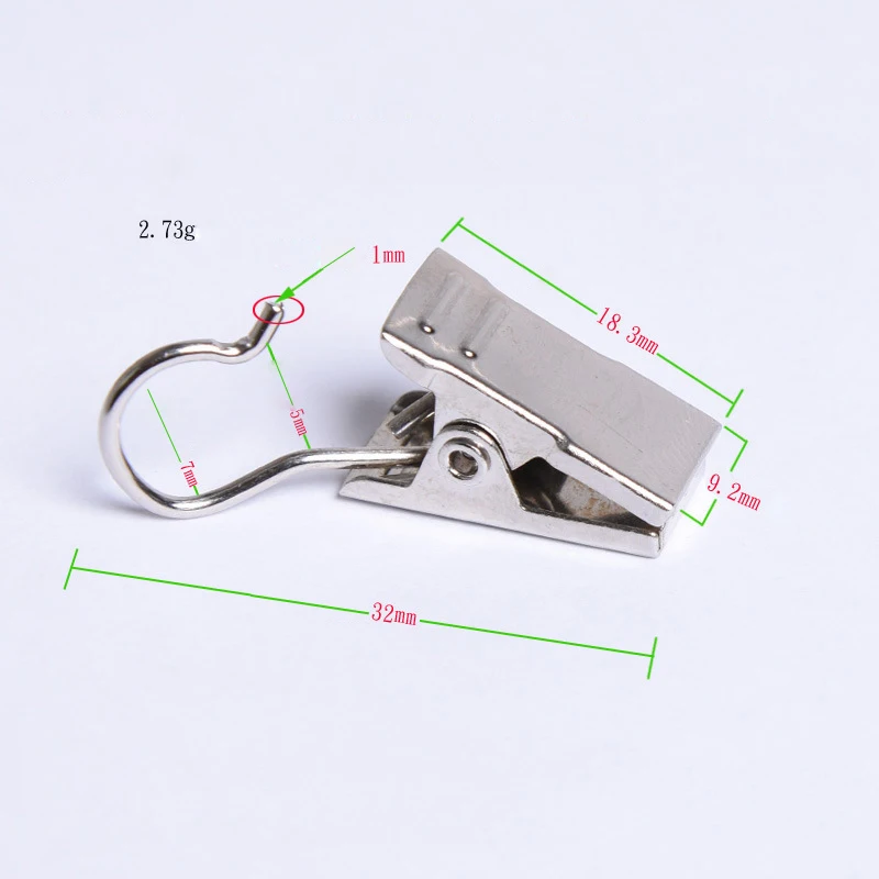 White curtain clip XZJJA 10/20 Вт, 30 Вт, 50 шт. крепкий металлический занавес зажимы крючки для душевой занавеска для гостиной аксессуары Зажимы для штор держатель - Цвет: White curtain clip