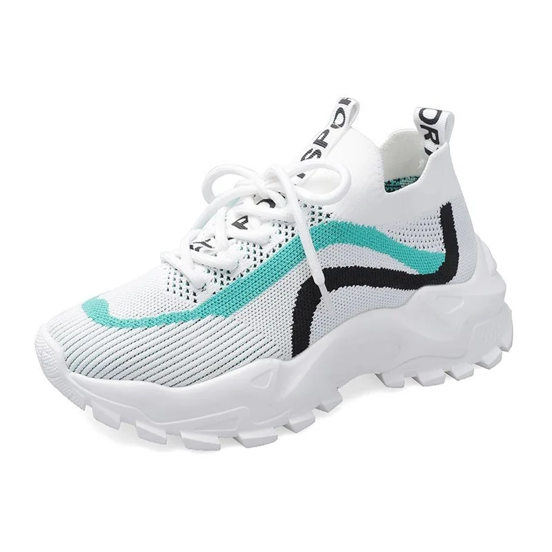 

2021 Daddy Shoes Women Korean Mesh Fly Woven Sports Shoes Women Students Casual Shoes Comfortable Light Running Shoes Women