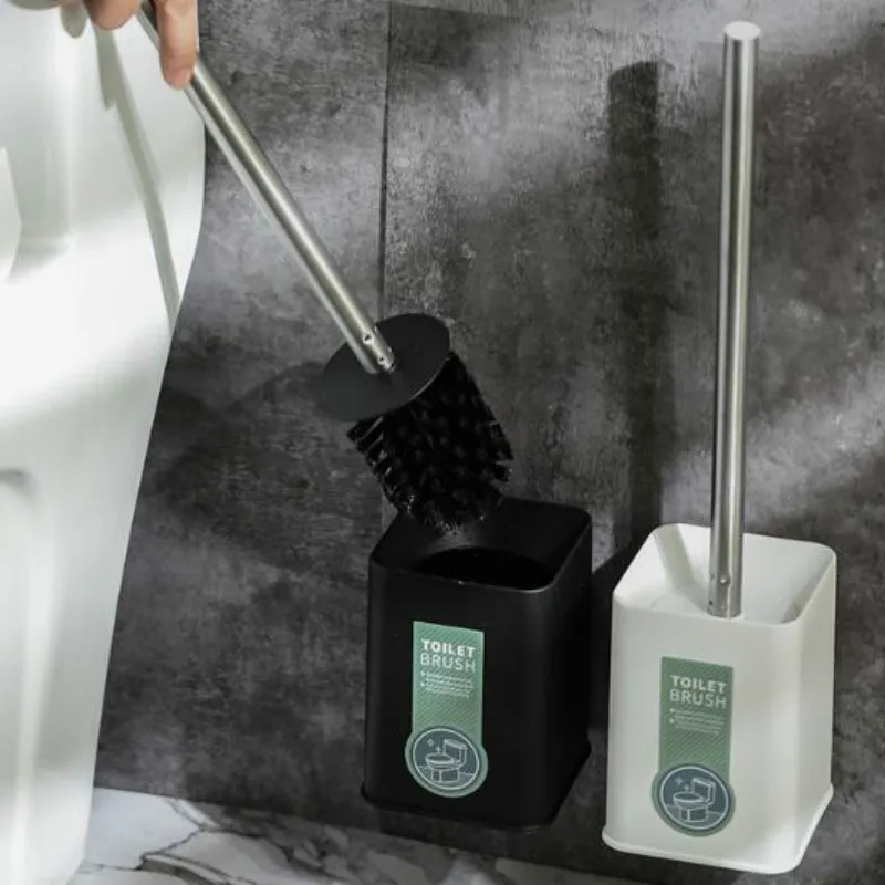 No dead corner wash toilet brush long handle angle soft hair wall-mounted household cleaning kit LB911337 | Обустройство дома