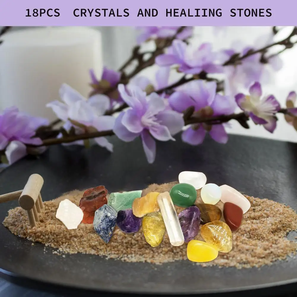 

1 Set Colorful Stone Natural Crystal Rough Stone Seven Five Decorations Chakra Elements Mineral Specimen Crystal Healing St D8D0