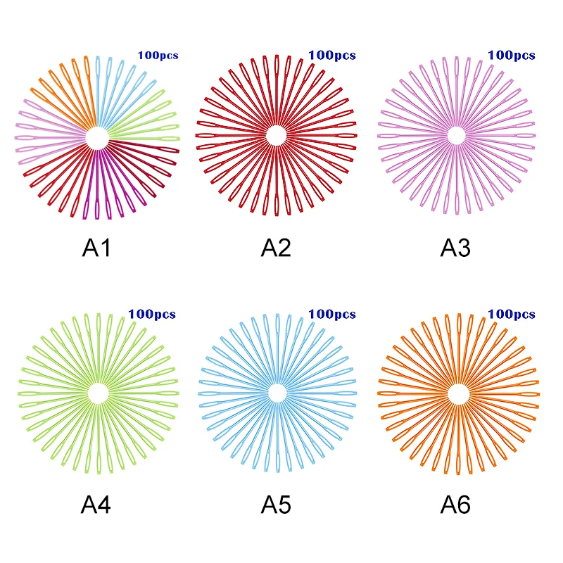 100 шт 7,2 см пластиковые вязальные крючки для вязания гобелен шерсть спицы для пряжи детей DIY свитер инструменты для плетения