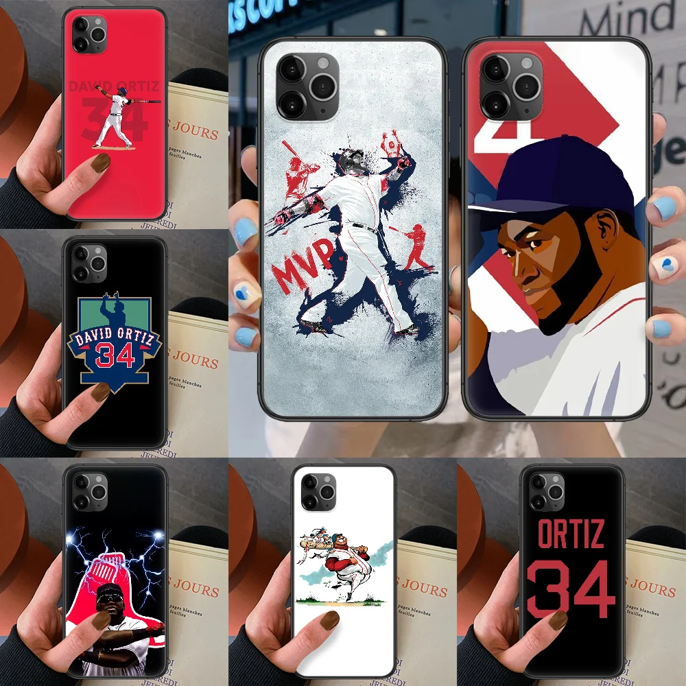 Чехол для телефона David Бейсбол 34 Ortiz Iphone 4 4s 5 5S SE 5C 6 6S 7 8 Plus X XS XR 11 12 Mini Pro Max 2020 черный