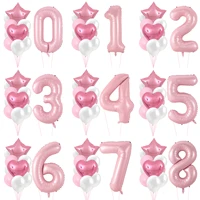 40inch digital balloons luxury theme party decorations pearl pink birthday aluminum foil babyshower latex wedding globos