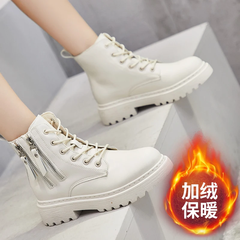 

Women Boots 2020 High Quality Leather Platform Winter Boot Martins Casual Motorcycle Woman Shoes Fashion Women Boots