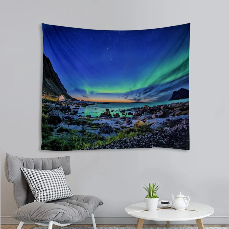 

Natural Landscape Tapestry Wall Hanging Cloth Bed Spread Beach Towel Table Cloth YogaMat House Decoration Living Room Decoration