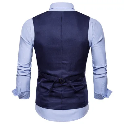 

Men's suit vest autumn and winter new personality fashion single row one button suit vest men's European size men's vest 084