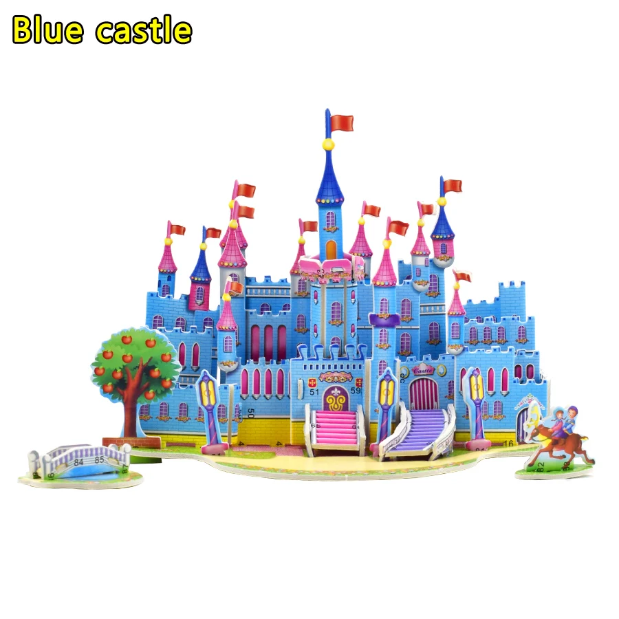 3D DIY головоломки игрушки для детей ЗАМОК строительство подарок Дом головоломка