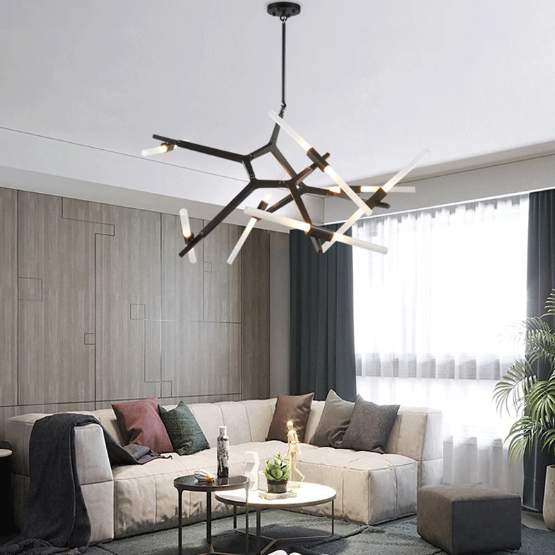 

Modern Branch Chandelier Lighting Art Decor Glass Chandelier Living Room Dining Room Hotel Bedroom Suspension Hanging Lamp