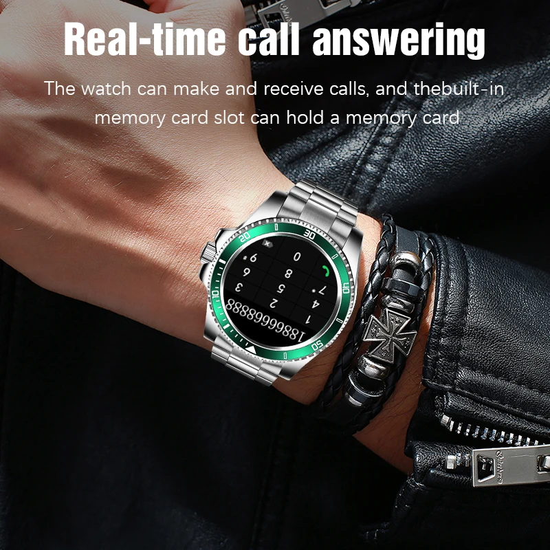 lige bluetooth call smart watch men supports tft card music player for android ios new luxury steel belt sports smartwatch women free global shipping