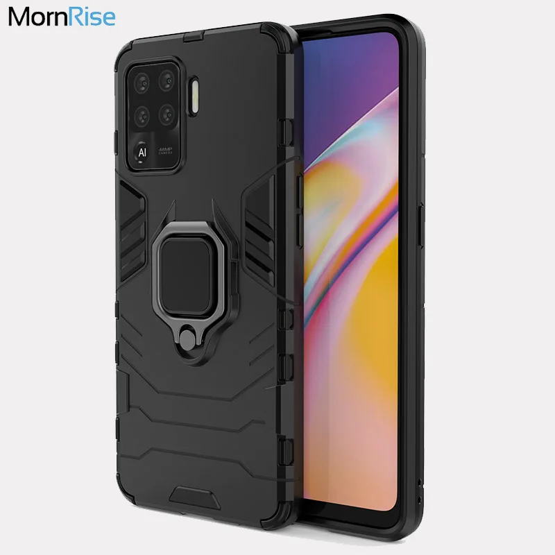 

For OPPO A94 Case Hybrid Rugged Armor Kickstand With Metal Finger Ring Shock Proof Cover For OPPO A94 Mobile Phone Cases