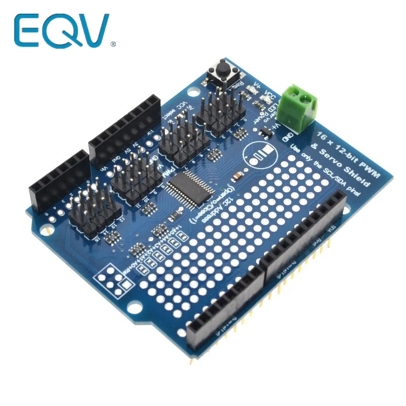 EQV IIC I2C сервощит 16 каналов 12 битный ШИМ/сервопривод интерфейс PCA9685 для Arduino Robot PWM Uno