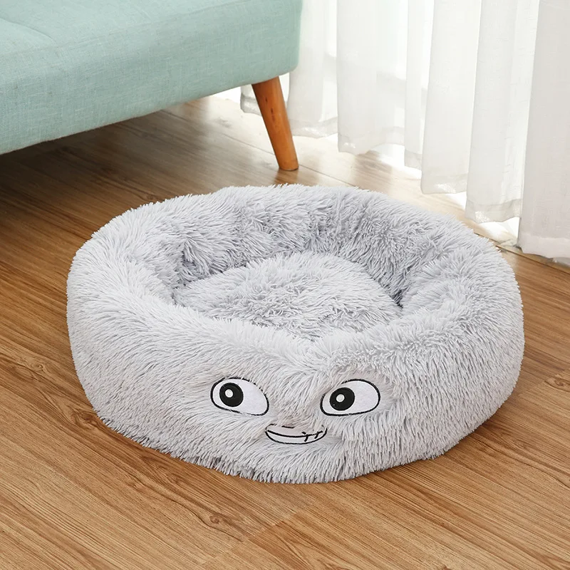 HEYPET длинный Плюшевый игровой комплекс для кошек Кровать дом мягкий Круглые Солнцезащитные очки «Зимняя постельная Подушка для домашнего животного собаки коврики для маленьких собак и кошек Теплый Собака Щенок питомник 50/60/70 см