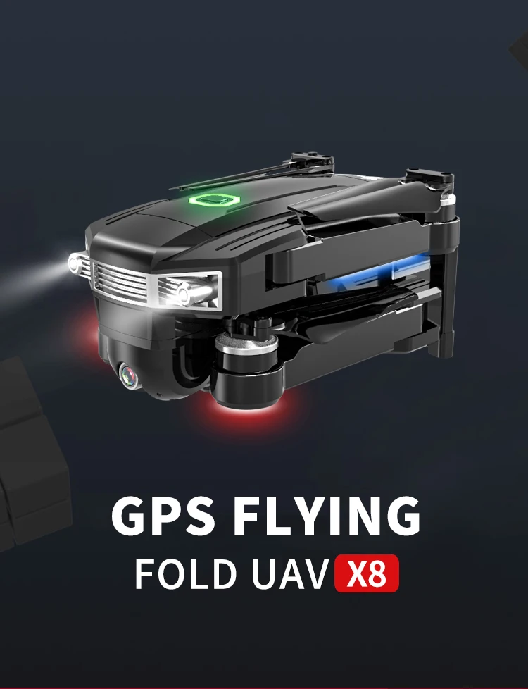 X8 Дрон Дроны с камерой HD GPS rc вертолет 4K игрушки Квадрокоптер Профессиональный
