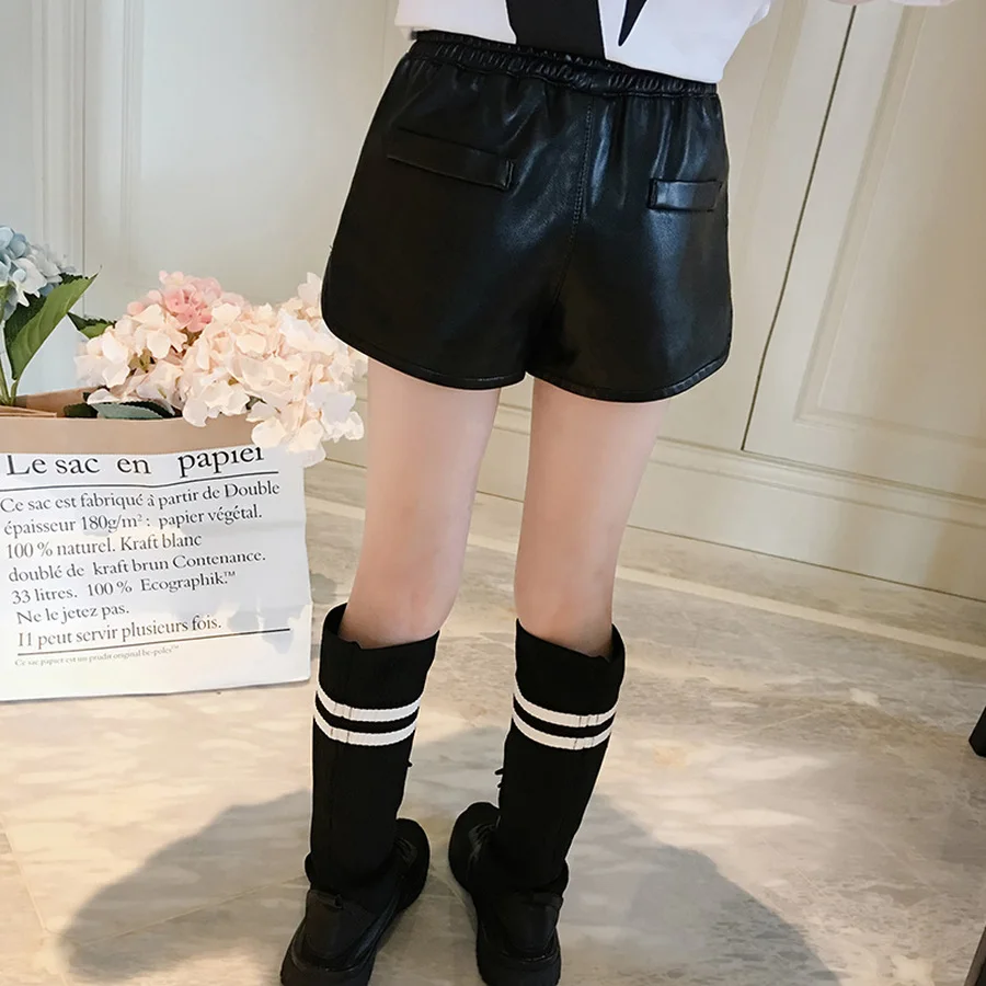 Шорты-Легинсы из ПУ кожи для девочек-подростков 100-160 см | Мать и ребенок