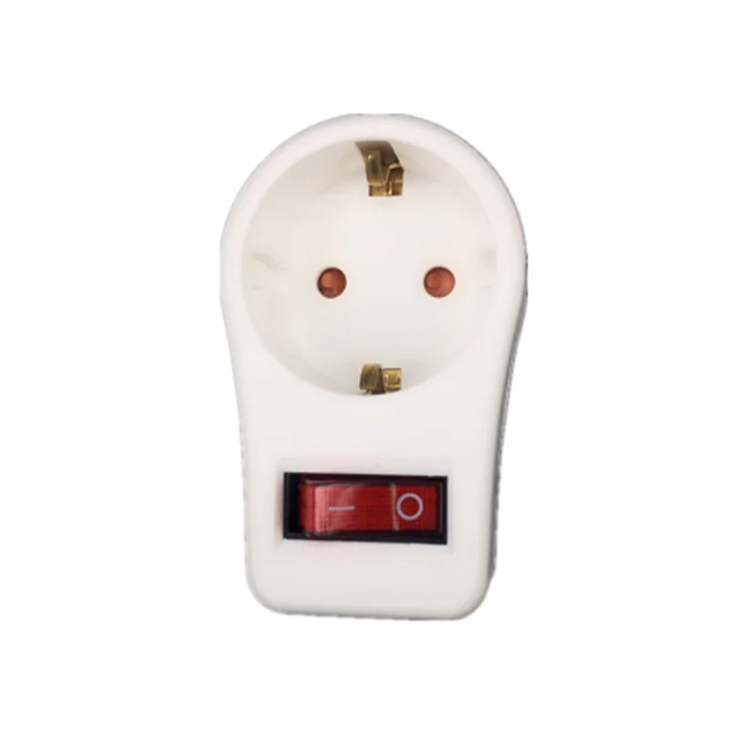 Штепсельная Вилка Европейского типа с переключателем неоновый Индикатор 16 А