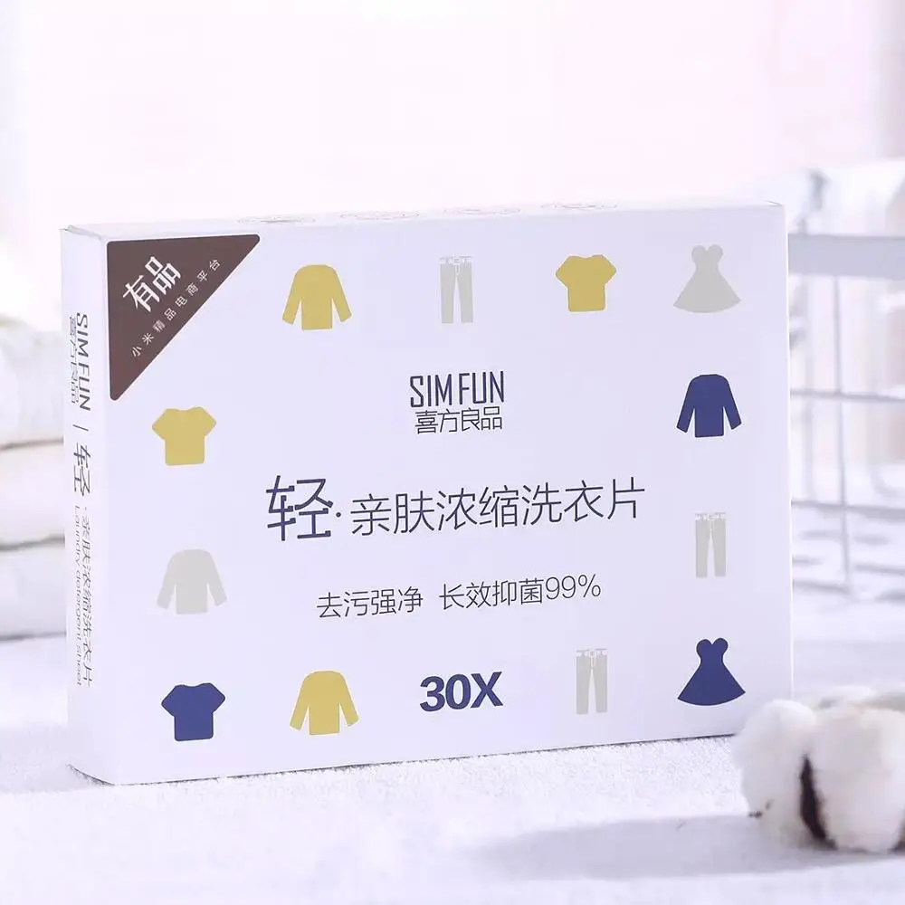 Xiaomi SIMFUN листы для стирки концентрированный стиральный порошок одежды