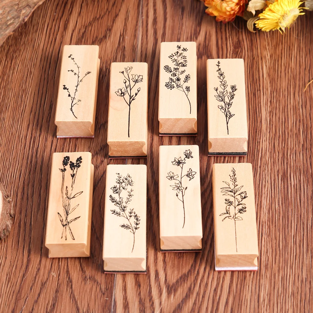 1PC Retro Grass Plants Stamps Rubber Wooden Standard Crafts DIY Scrapbooking Arts Stationery Supplies Home Accessories | Дом и сад