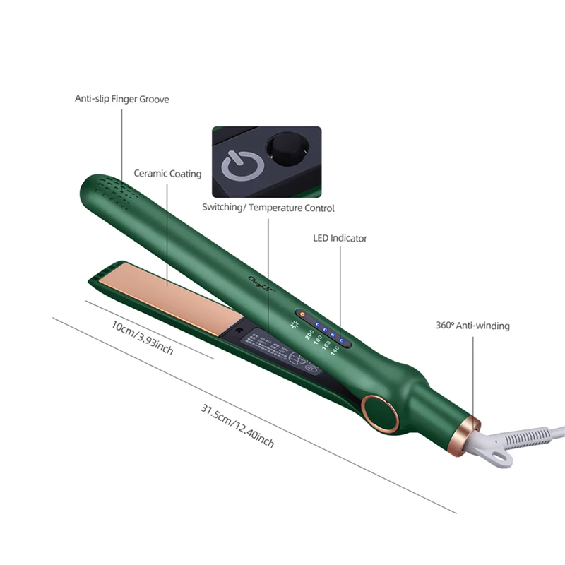 

CkeyiN 2 In 1 Hair Straightener Curler Fast-Heating Ceramic Plate Iron Temperature Adjustable Straighting Irons Curling Waver 45
